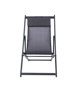 SPIAGGINA PIEGHEVOLE REGOLABILE EUROGARDEN "SUMMER" CON CUSCINO IN TEXTILENE GRIGIO 95X58,5X95 CM
